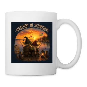 Verliebt in Schweden - Tasse - Weiß - Rechts
