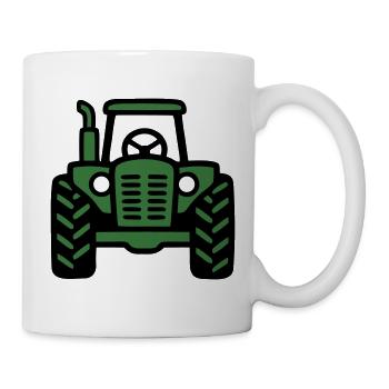 Traktor Frontansicht Logo - Tasse - Weiß - Rechts