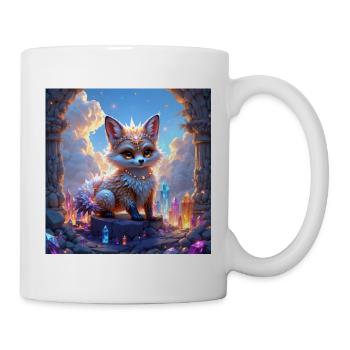 Fantastischer Fuchs unter Edelsteinen - Tasse - Weiß - Rechts