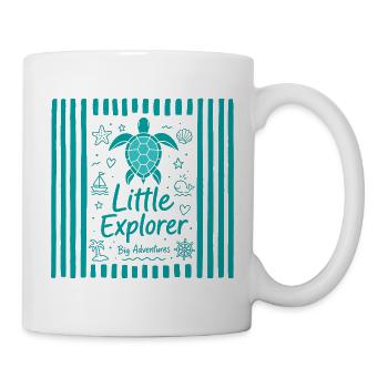 Kleiner Entdecker Schildkröte - Tasse - Weiß - Rechts