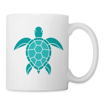 Schildkröte Muster - Tasse - Weiß - Rechts