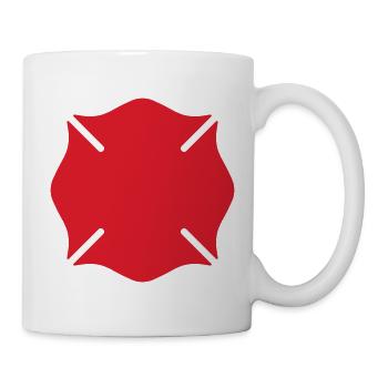 Feuerwehrmann Maltese Cross Solid Abzeichen Sicherheitssymbo - Tasse - Weiß - Rechts