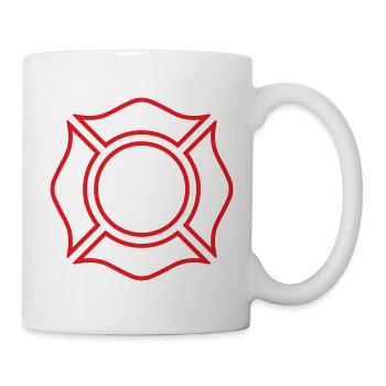 Feuerwehrmann-Malteser Kreuzlinienabzeichen Sicherheitssymbol - Tasse - Weiß - Rechts
