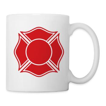 Firefighter Maltese Cross Solid Badge Safety Symbo - Mug - white - Right