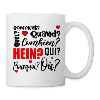 mots interrogatifs - français - Mug blanc - blanc - Droite
