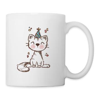 Cat party in pastel look - Mug - white - Right