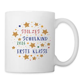 Stolzes Schulkind Erste Klasse 2026 - Tasse - Weiß - Rechts