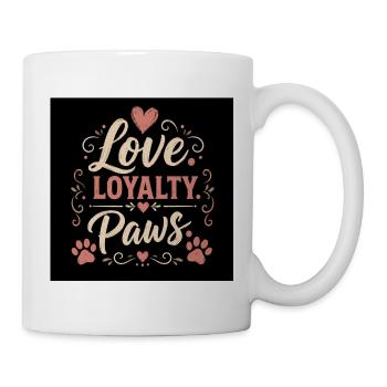 Amour, Loyauté, Pattes, Motif d’amour animal - Mug blanc - blanc - Droite