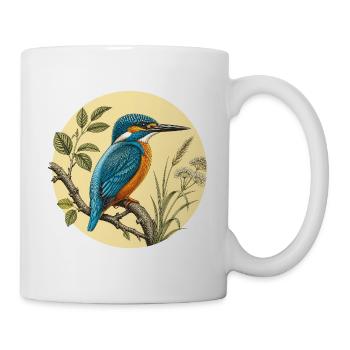 Vintagischer botanischer Eisvögel - Tasse - Weiß - Rechts