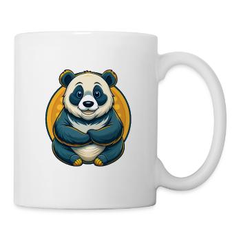 Panda Kawaii Maskottchen-Cartoon-Charakter-Clipart-Logo - Tasse - Weiß - Rechts