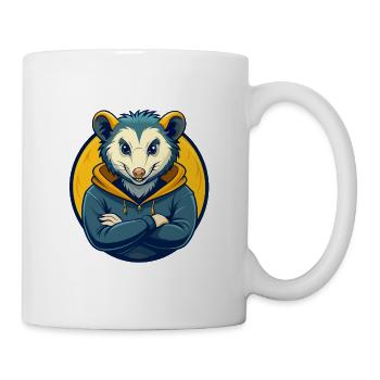 Opossum Kawaii Maskottchen Cartoon Clipart Logo Abzeichen - Tasse - Weiß - Rechts
