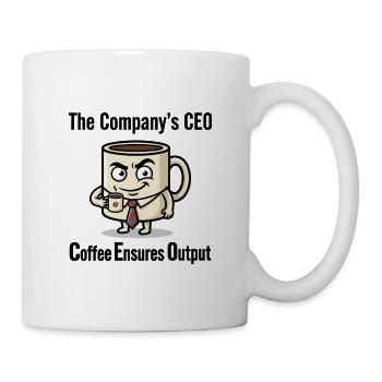 Tasse de café du PDG - Le café assure la production - Mug blanc - blanc - Droite