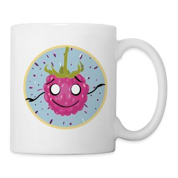 Kuschelige Himbeer-Gesichtsmotiv - Tasse - Weiß - Rechts