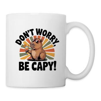 Keine Sorge, sei Capy! Seitliche Pose - Tasse - Weiß - Rechts
