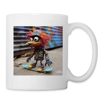 Punk Vogel Skateboard Graffiti - Tasse - Weiß - Rechts