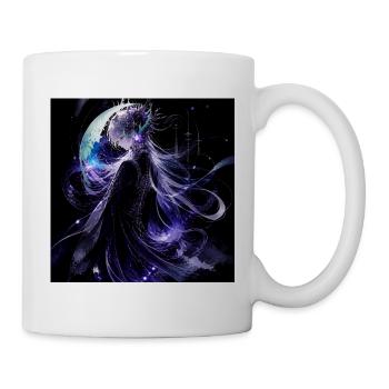 Celestial Moon Goddess Fantasy Art – Cosmic Purple - Tasse - Weiß - Rechts