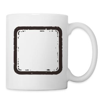 Grunge-Quadrat-Stempelrahmen Vintage-Gummirand SE - Tasse - Weiß - Rechts