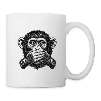 Monkey Say Nothing - Mug blanc - blanc - Droite