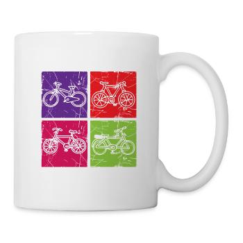 Colorful Distressed Bicycle Pop Art - Mug - white - Right