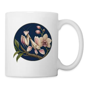 Mante religieuse sur orchidées - Mug blanc - blanc - Droite