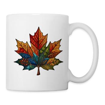 Kaleidoskop Herbstblatt - Tasse - Weiß - Rechts
