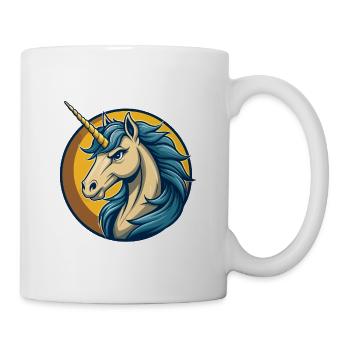 Unicorn Kawaii Maskottchen Cartoon Clipart Logo Abzeichen - Tasse - Weiß - Rechts