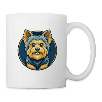 Yorkshire Terrier Hund Kawaii Cartoon Clipart Logo - Tasse - Weiß - Rechts