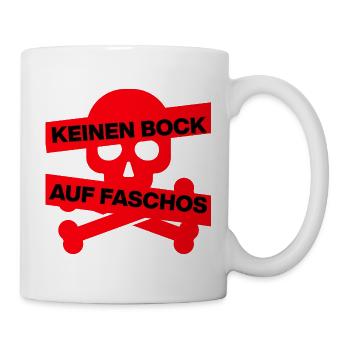 KEINEN BOCK AUF FASCHOS, NO NZS, NO AFD, SKULL ROT - Tasse - Weiß - Rechts