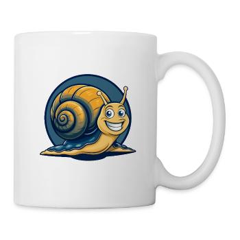 Snail Kawaii Maskottchen Cartoon-Charakter-Clipart-Logo - Tasse - Weiß - Rechts
