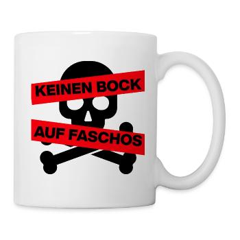 KEINEN BOCK AUF FASCHOS, NO NZS, NO AFD, SCHWARZ - Tasse - Weiß - Rechts