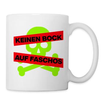 KEINEN BOCK AUF FASCHOS, NO NZS, NO AFD, GRÜN - Tasse - Weiß - Rechts