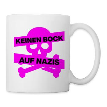 KEINEN BOCK AUF NAZIS, NO NZS, NO AFD, PINK SKULL - Tasse - Weiß - Rechts