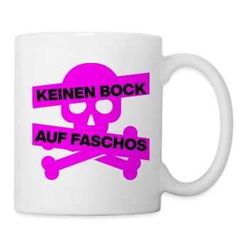 KEINEN BOCK AUF FASCHO, NO NZS, NO AFD, PINK SKULL - Tasse - Weiß - Rechts