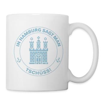 In Hamburg Sagt Man Tschüss! (Abschied / Sky Blue) - Tasse - Weiß - Rechts