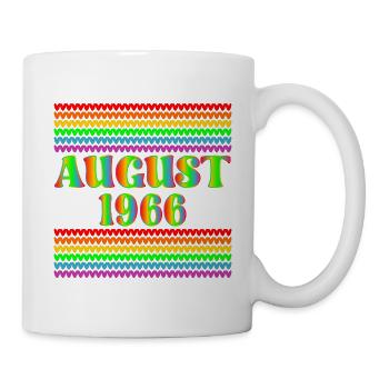 Geburtstag August 1966 - Regenbogen - Tasse - Weiß - Rechts