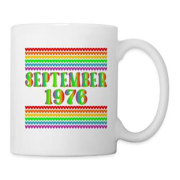 September 1976, 50th birthday Regenbogen - Mug - white - Right