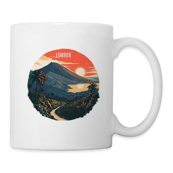 Paysage volcanique de Lombok Coucher de soleil - Mug blanc - blanc - Droite