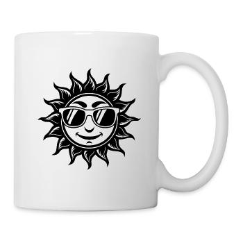 Sonne mit Sonnenbrille - Tasse - Weiß - Rechts