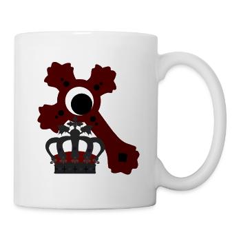 Couronne royale et croix gothique rouge - Mug blanc - blanc - Droite