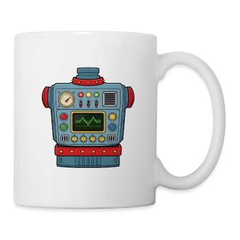 Cooler Comic Roboter – Futuratives Design - Tasse - Weiß - Rechts