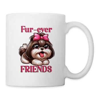 Amis de poils Mignonne Shih Tzu, fille mignonne - Mug blanc - blanc - Droite