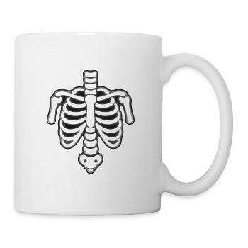 Comic Skelett Brustkorb als Faschingskostüm Party - Tasse - Weiß - Rechts