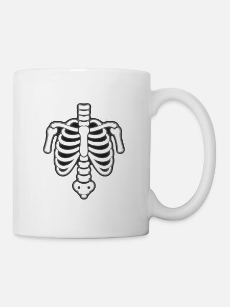 Cage thoracique squelette comique en costume de carnaval - Mug blanc - blanc