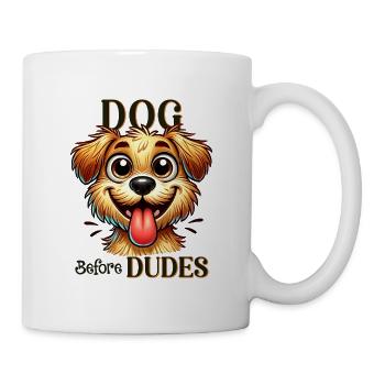 Citation drôle de chien avant les mecs - Mug blanc - blanc - Droite
