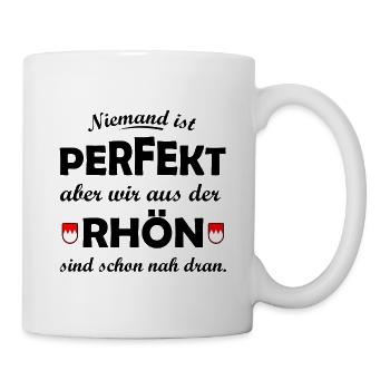 Doppelrote Rhön Zacken auf Schwarz - Tasse - Weiß - Rechts