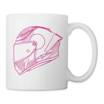 Neon Pink Helmet - Visor - Mug - white - Right