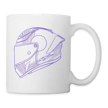 Neon Purple Helmet - Visor - Mug - white - Right