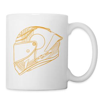 Neon Orange Helm - Visier  - Tasse - Weiß - Rechts