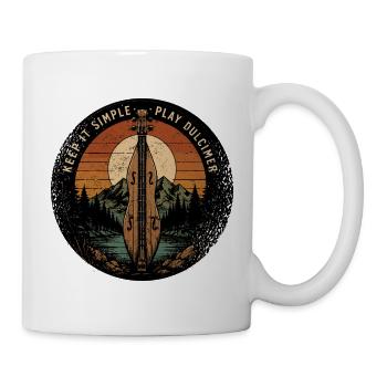  Hackbrett Dulcimer-Musiker Zupfinstrument - Tasse - Weiß - Rechts