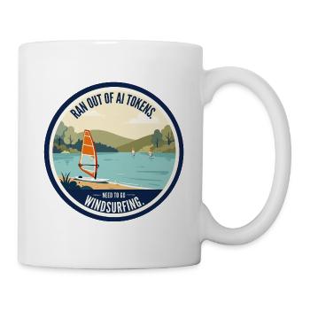 KI Humor - Windsurfing - Tasse - Weiß - Rechts